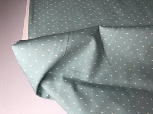 Poplin - mint med lille prik motiv